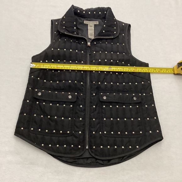 VTG Sharon Young Quilted Vest Studded Padded Sleeveless Jacket Top Sz S - Picture 5 of 8